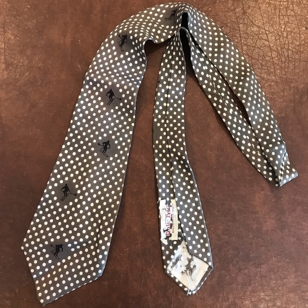 Vintage 1950’s Men’s SKIER / SKIING motif silk Tie